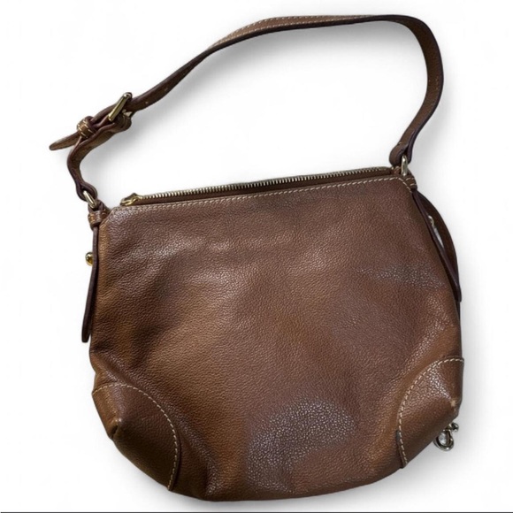 Dooney & Bourke Brown Pebbled Leather Shoulder Bag - Picture 2 of 7